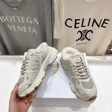 DIOR CHRONO SNEAKER 25S IN CREAM WHITE LAMBSKIN AND MESH FABRIC STYLE 8