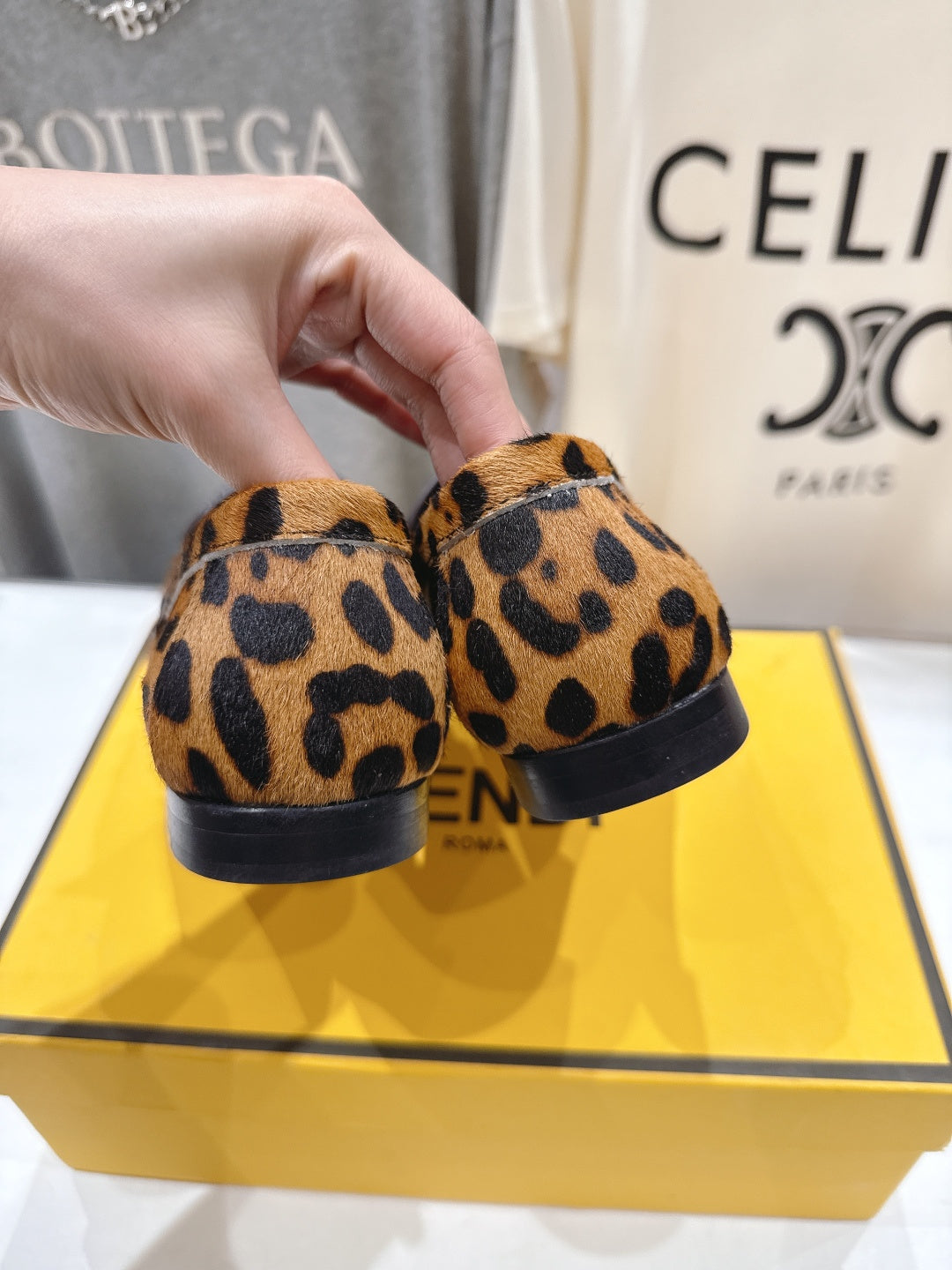 FENDI 25S LOAFERS IN LEOPARD PRINT CALFSKIN HAIR LEATHER
