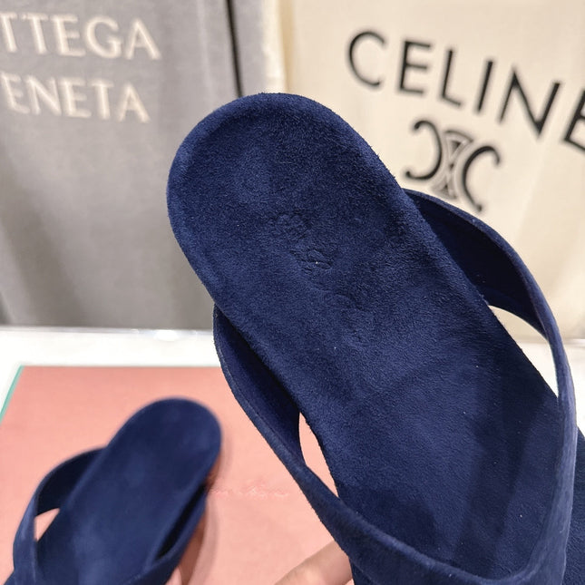 LP 26S THONG SANDALS IN NAVY BLUE SUEDE