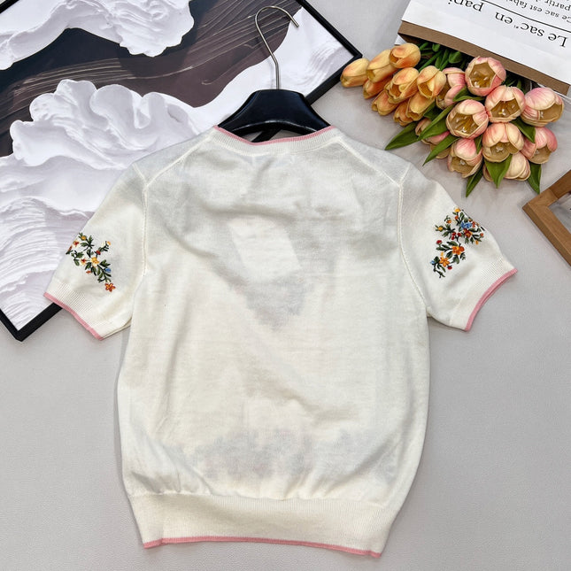 DIOR 26S SHORT-SLEEVE CREW-NECK KNIT T-SHIRT 1124