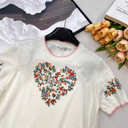 DIOR 26S SHORT-SLEEVE CREW-NECK KNIT T-SHIRT 1124