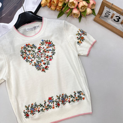 DIOR 26S SHORT-SLEEVE CREW-NECK KNIT T-SHIRT 1124