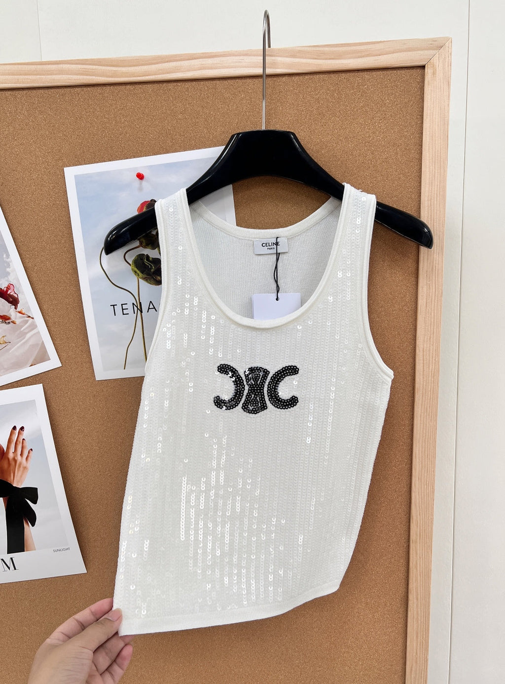 CELINE 26S SEQUIN KNIT TANK TOP 143