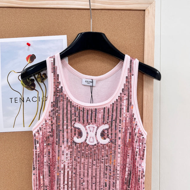 CELINE 26S SEQUIN KNIT TANK TOP 141