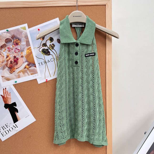MIUMIU 26S SLEEVELESS KNIT COLLARED TOP STYLE 1105