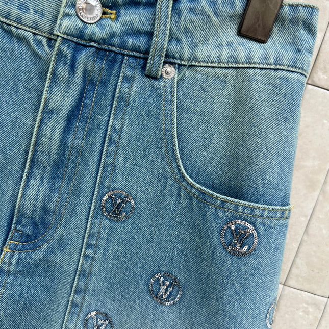 LV 25S DENIM MINI SKIRT 2877