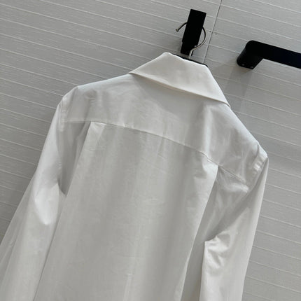 Loewe 25 Pleated Flower Knot Shirt White Cotton