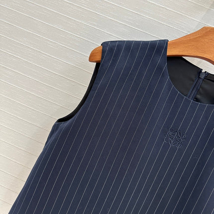 Loewe 25 Striped Vest Shirt Blue Viscose