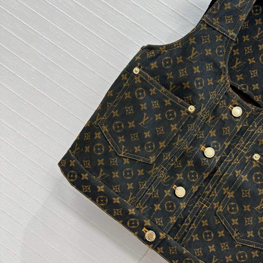 LV  DENIM SLEEVELESS TOP WITH LOGO 264405