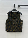LV  DENIM SLEEVELESS TOP WITH LOGO 264405