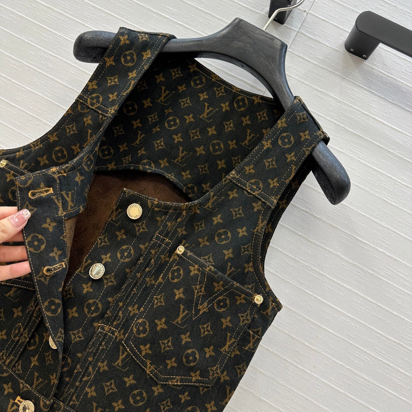 LV DENIM SLEEVELESS DRESS WITH LOGO 264410