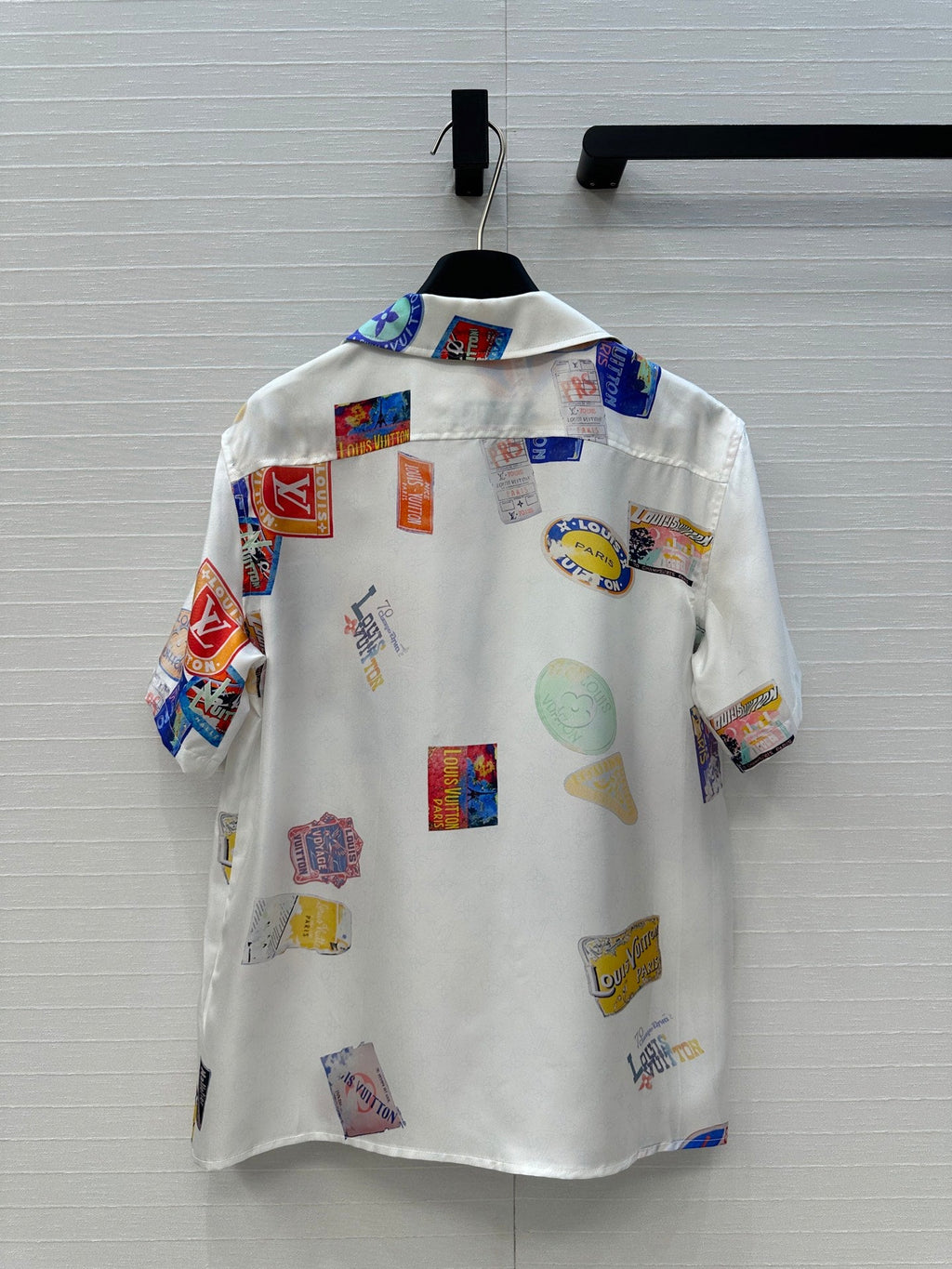 LV SHORT-SLEEVE PRINTED SILK BLOUSE 268226