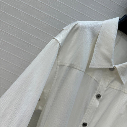 HERMES JACQUARD SHIRT DRESS WITH TIE NECK 276149