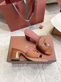 LP 26S HIGH HEEL SANDALS IN BRICK ORANGE CANVAS AND CALFSKIN