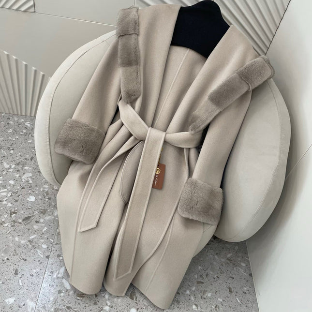 MAX MARA 25S HOODED LONG CASHMERE COAT 039