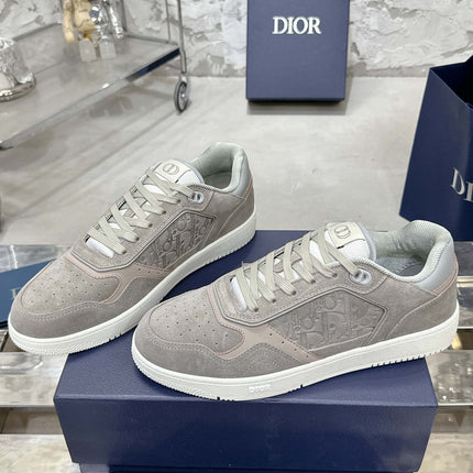 DIOR 25S B27 UPTOWN LOW-TOP SNEAKERS IN GREY CALFSKIN STYLE 6