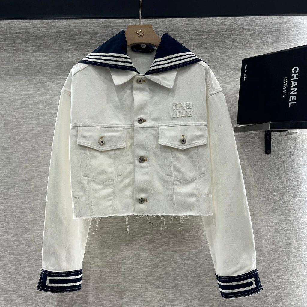 MIUMIU DENIM JACKET AND SKIRT SET 274647