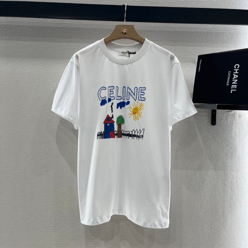 CELINE ROUND-NECK PRINTED T-SHIRT 274674