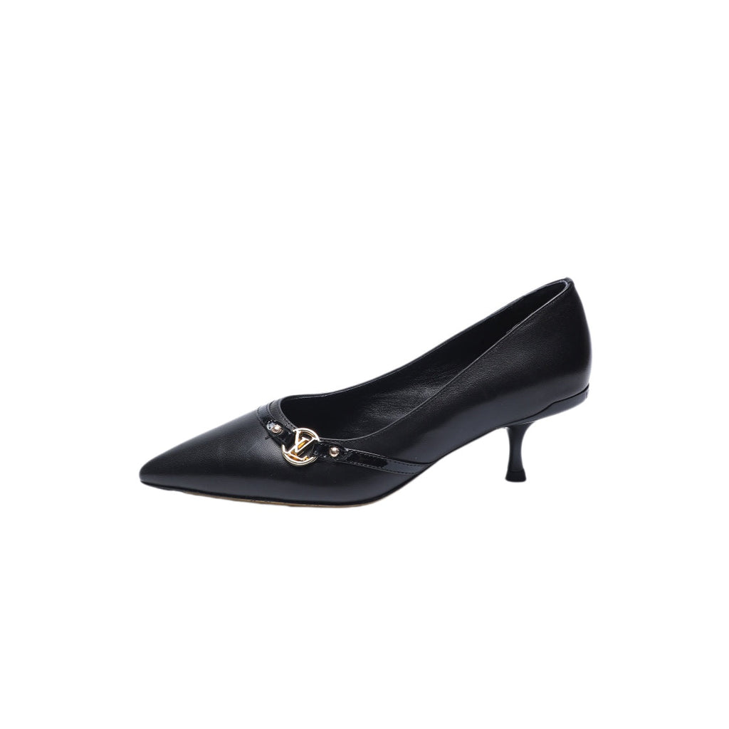 6AM HIGH HEELS 55 MM IN BLACK LAMBSKIN