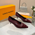 LV 26S POINTED-TOE HIGH HEELS 55 MM IN DARK RED CALFSKIN