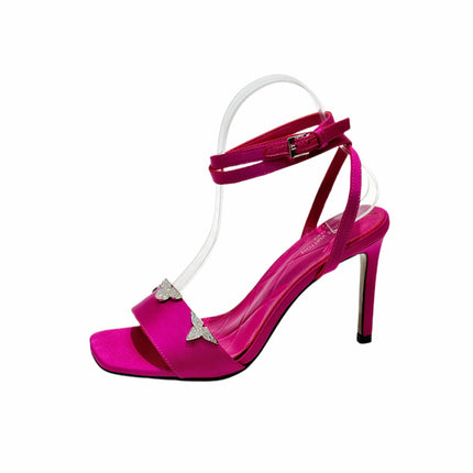 LV 26S HIGH-HEELED SANDALS 90 MM IN PINK SATIN