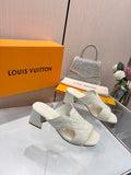 LV 26S HIGH-HEELED SANDALS 55 MM IN CREAM WHITE SHINY CALFSKIN