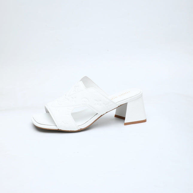 LV 26S HIGH-HEELED SANDALS 55 MM IN WHITE CALFSKIN