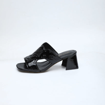 LV 26S HIGH-HEELED SANDALS 55 MM BLACK SHINY CALFSKIN