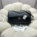 CHANEL 26S FLAP BAG 46 IN BLACK CAVIAR CALFSKIN WITH GOLD HARDWARE