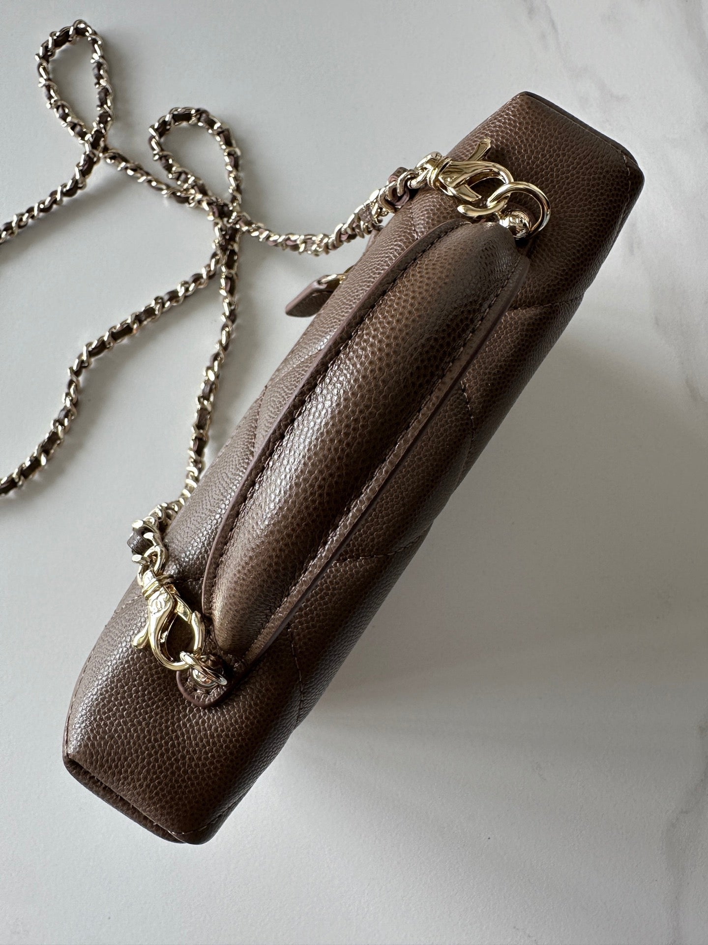 CHANEL 25S VANITY CLASSIC FLAP 19 IN CHOCOLATE BROWN QUILTED CALFSKIN GOLD HARDWARE
