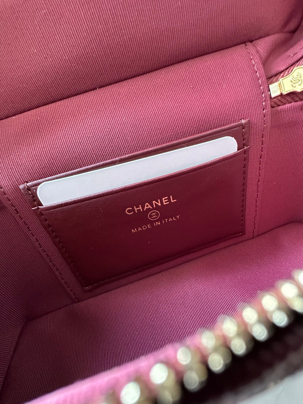 CHANEL 25S VANITY CLASSIC FLAP 17 IN DARK RED CHEVRON QUILTED CALFSKIN GOLD HARDWARE