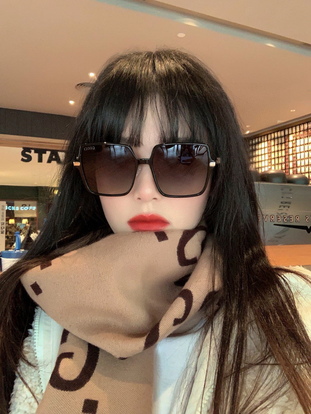 OVERSIZED SQUARE FRAME SUNGLASSES G1307 IN ACETATE AND METAL