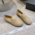 CHANEL 25S MOCCASINS IN BEIGE CALFSKIN GOLD HARDWARE