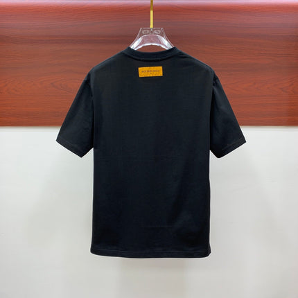 LV T-SHIRT COLORFUL LOGO IN BLACK COTTON 238877