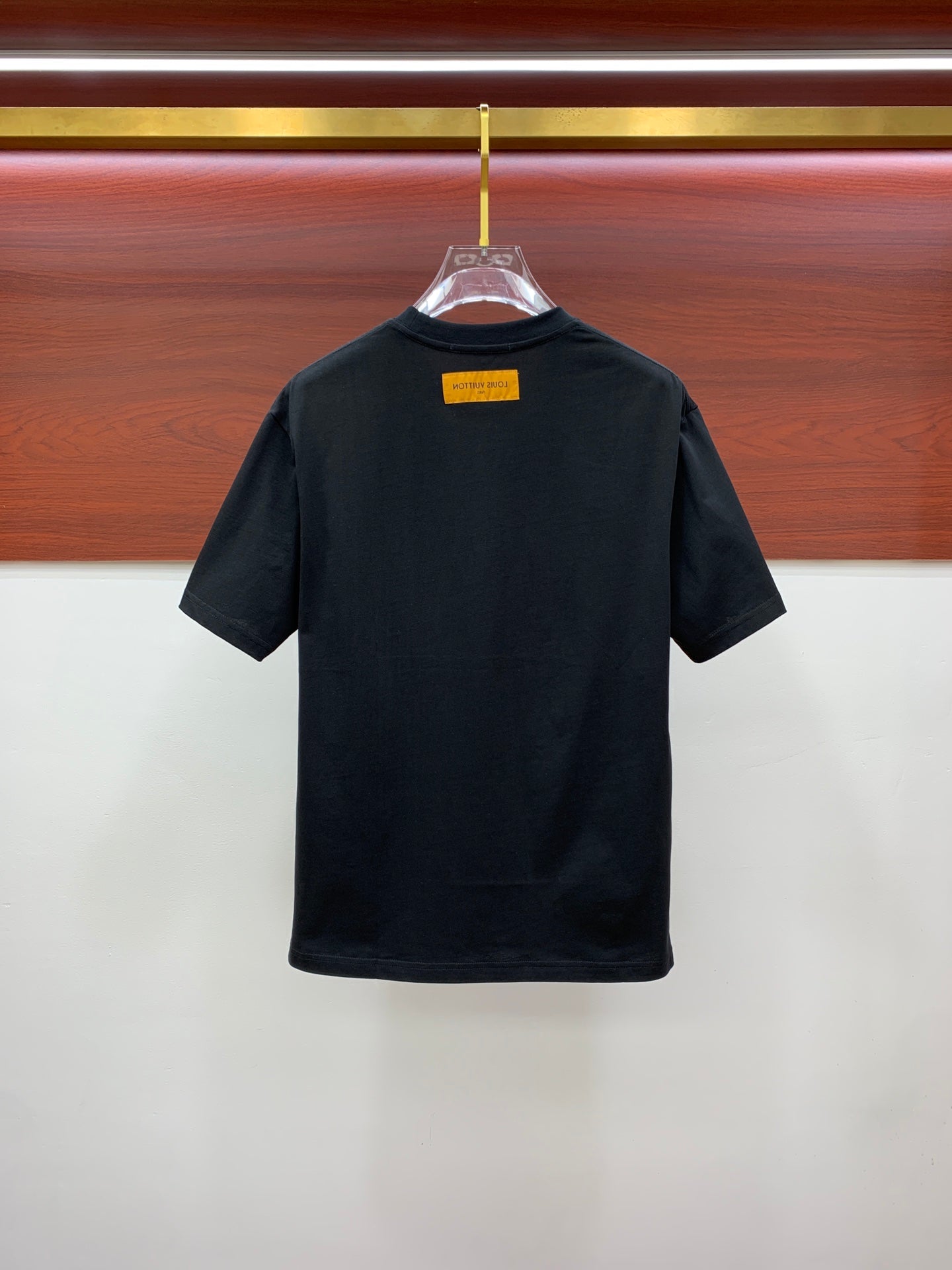 LV T-SHIRT EMBROIDERED LOGO IN BLACK COTTON 238879