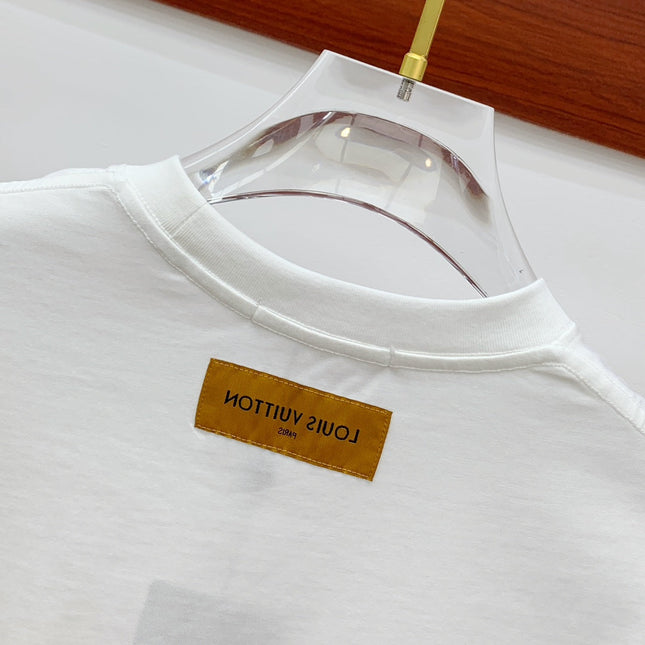 LV T-SHIRT IN WHITE PURE COTTON EMBROIDERED LOGO 238888