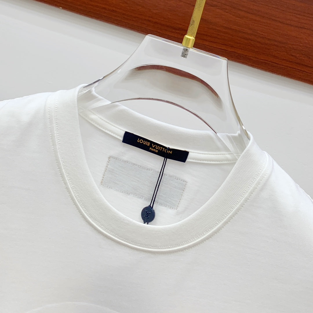 LV T-SHIRT IN WHITE PURE COTTON EMBROIDERED LOGO 238888