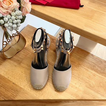 VALENTINO 26S WEDGE SHOES IN BEIGE CALFSKIN