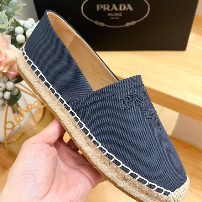 PRA ESPADRILLES LOAFERS NAVY LINEN FABRIC