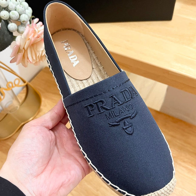 PRA ESPADRILLES LOAFERS NAVY LINEN FABRIC