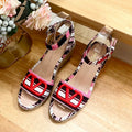 WEDGE SANDALS IN COLORFUL CANVAS 85 MM