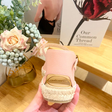 VALENTINO 26S ESPADRILLE SHOES IN LIGHT PINK CALFSKIN