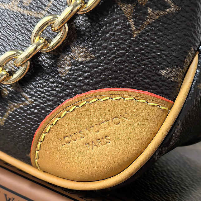 LV 25S BOULOGNE 20 IN DARK BROWN MONOGRAM CANVAS GOLD HARDWARE
