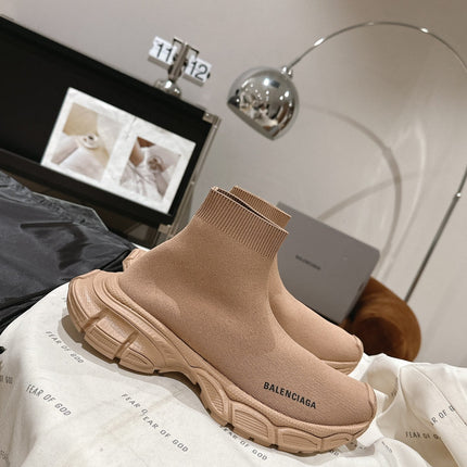 BALENCIAGA 25S SPEED TRAINER SNEAKERS 55 MM IN BEIGE KNIT