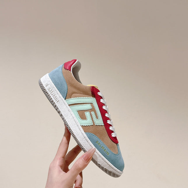 BALMAIN 26S SNEAKERS IN MULTICOLOR SUEDE