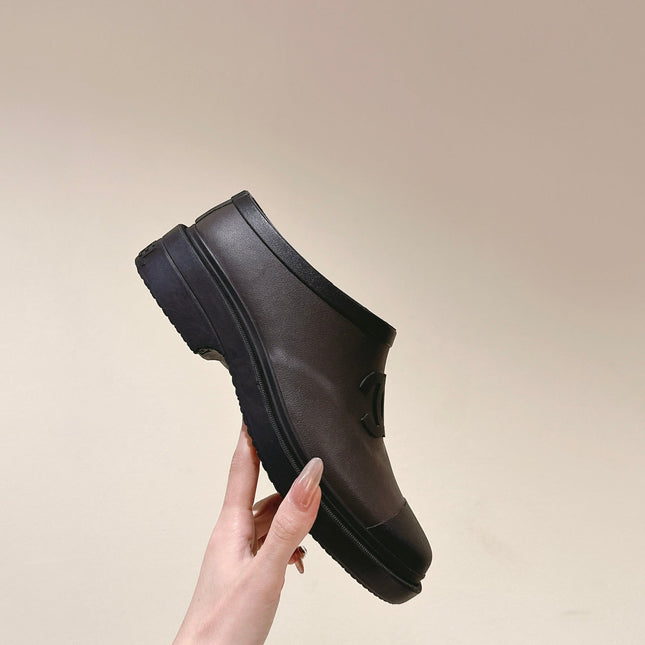 CC RAIN BOOTS IN BROWN AND BLACK TPU
