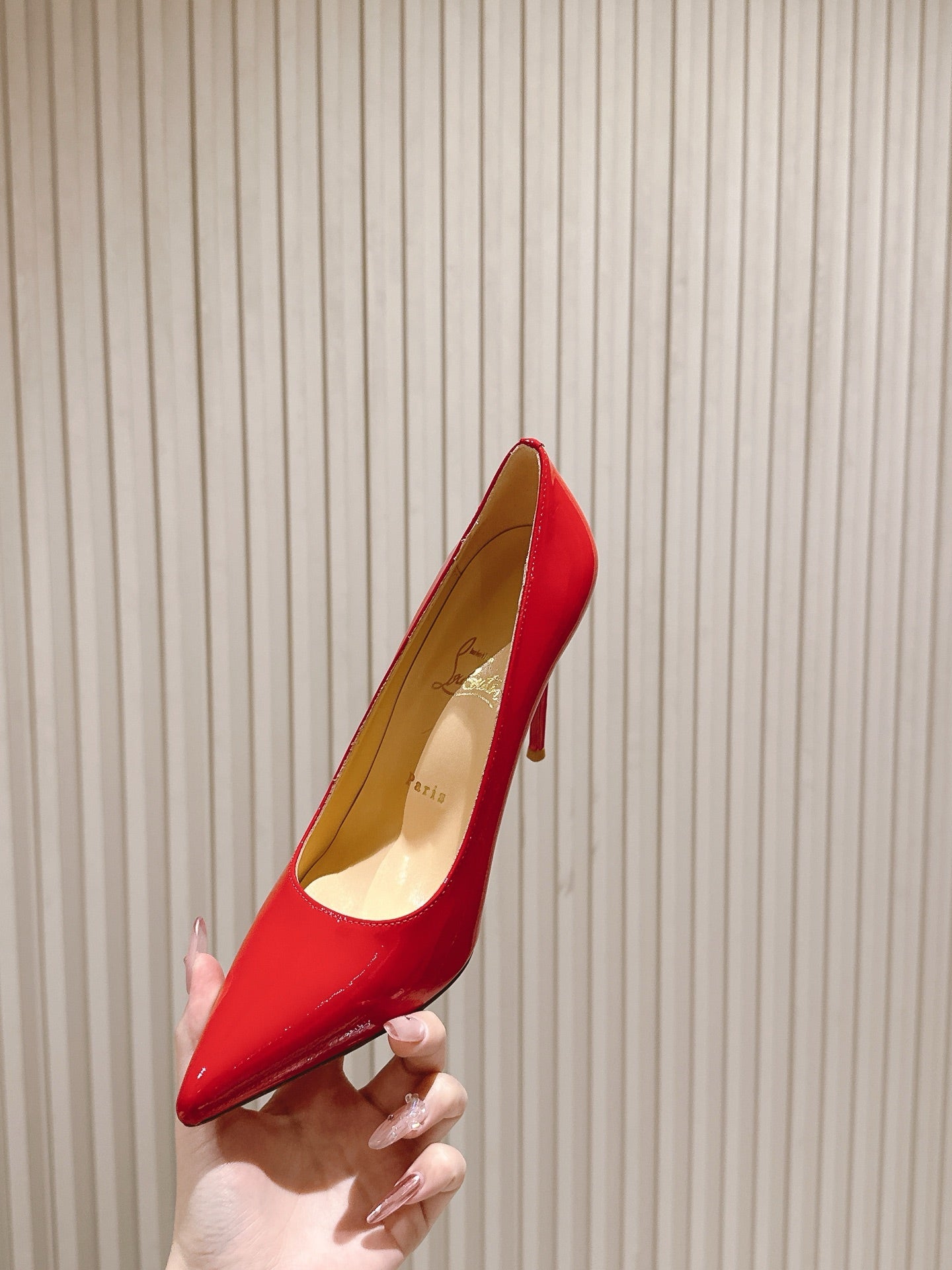 SPORTY KATE PUMPS 95MM IN RED GLOSSY CALFSKIN
