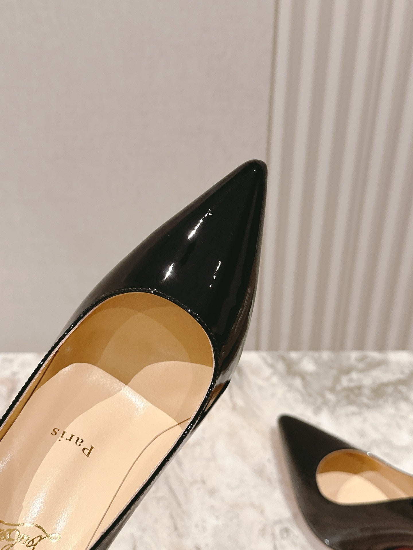 SPORTY KATE PUMPS 95MM IN BLACK GLOSSY CALFSKIN