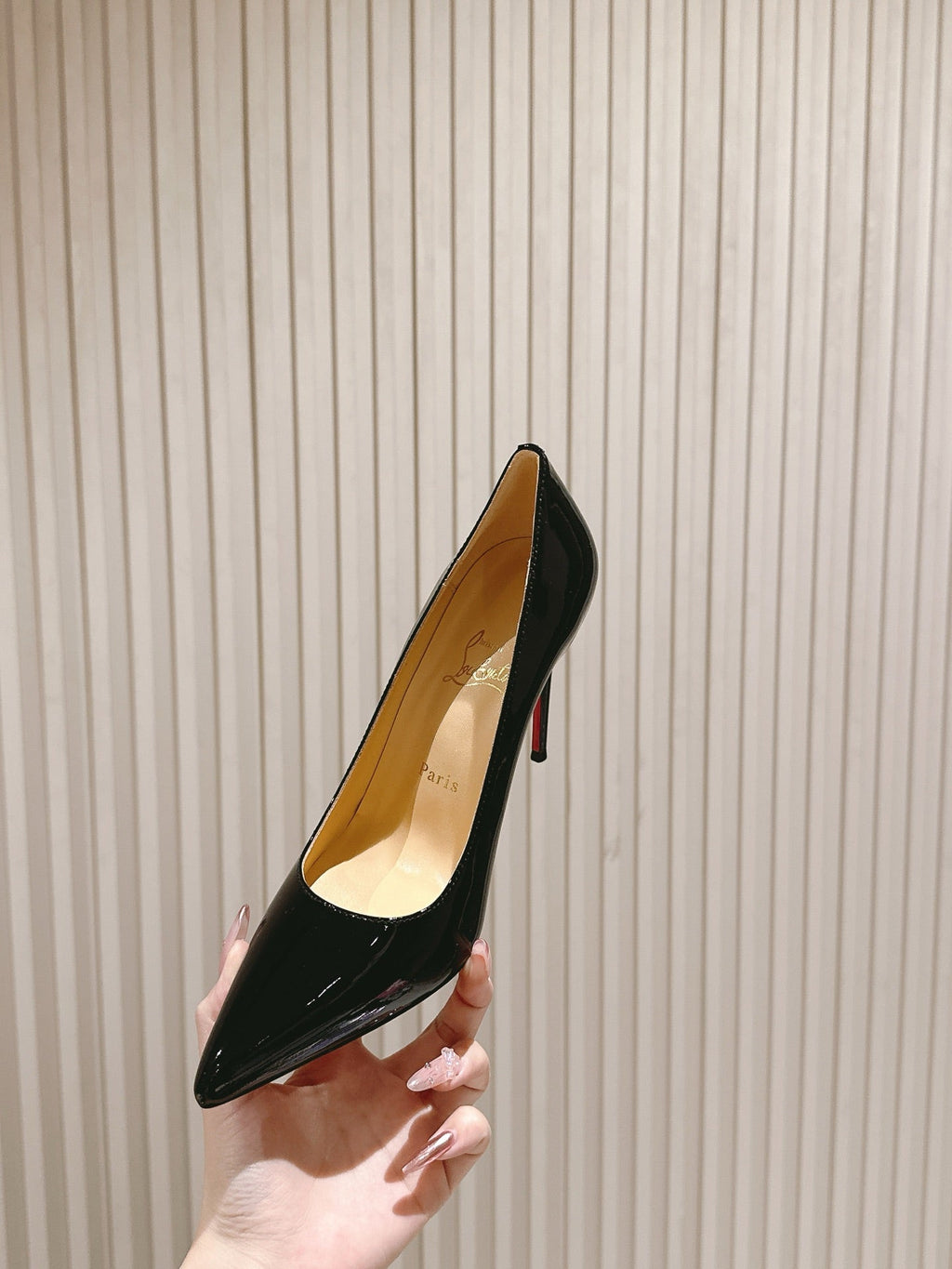 SPORTY KATE PUMPS 95MM IN BLACK GLOSSY CALFSKIN