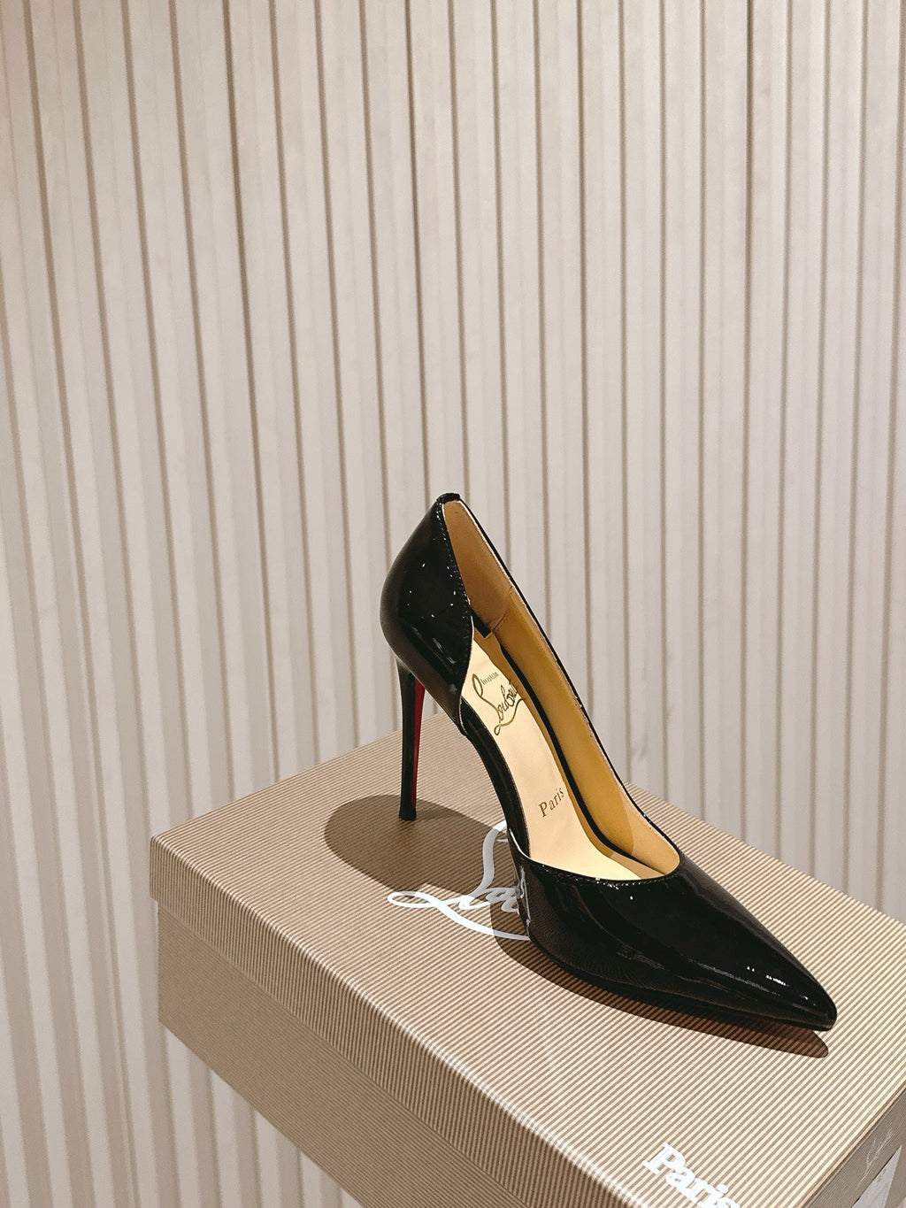IRIZA PUMPS 95MM IN BLACK PATENT CALFSKIN